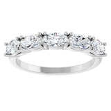 14K Gold Oval Lab-Grown Diamond Five-Stone Anniversary Band - 9/10 CTW - White Gold - view 3