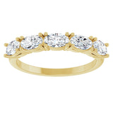 14K Gold Oval Natural Diamond Five-Stone Anniversary Band - 1 1/3 CTW - Yellow Gold - view 3