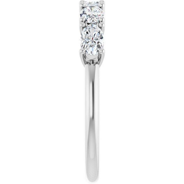 Platinum Oval Lab-Grown Diamond Five-Stone Anniversary Band - 9/10 CTW - view 4