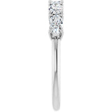 14K Gold Oval Lab-Grown Diamond Five-Stone Anniversary Band - 9/10 CTW - White Gold - view 4