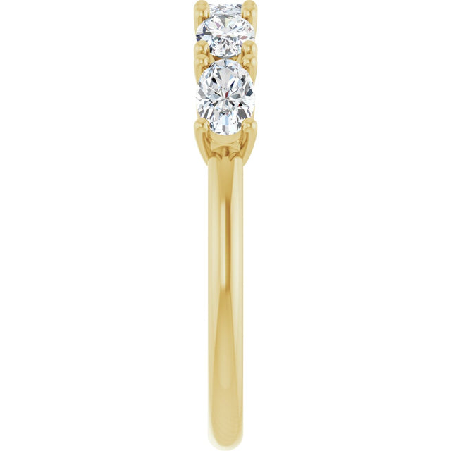 14K Gold Oval Lab-Grown Diamond Five-Stone Anniversary Band - 9/10 CTW - Yellow Gold - view 4