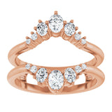 14K Gold Oval Natural Diamond Ring Guard - 5/8 CTW - Rose Gold - view 3