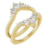 14K Gold Oval Lab-Grown Diamond Ring Guard - 5/8 CTW - Yellow Gold