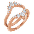 14K Gold Oval Lab-Grown Diamond Ring Guard - 5/8 CTW - Rose Gold