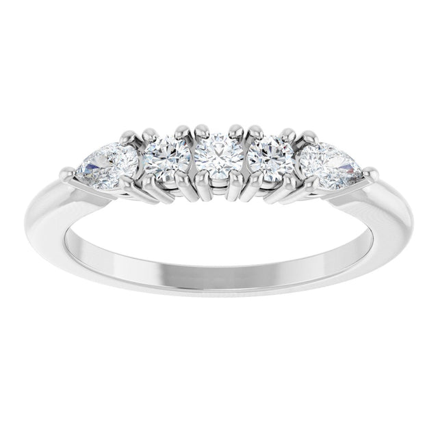 14K Gold Round Lab-Grown Diamond Anniversary Band - 3/8-1 CTW - White Gold - view 8