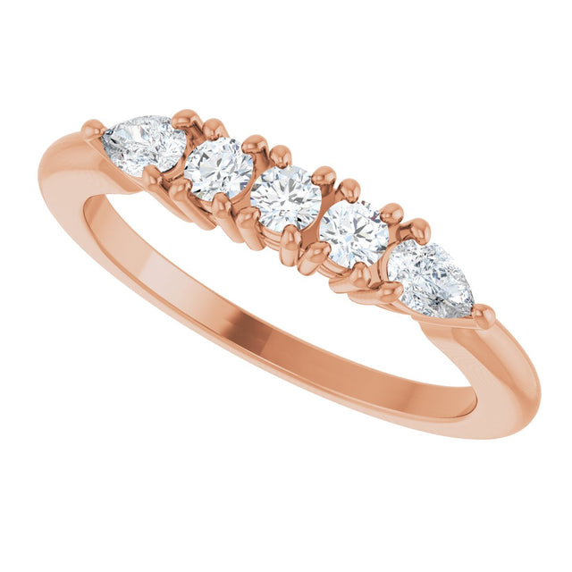 14K Gold Round Lab-Grown Diamond Anniversary Band - 3/8-1 CTW - Rose Gold - view 10