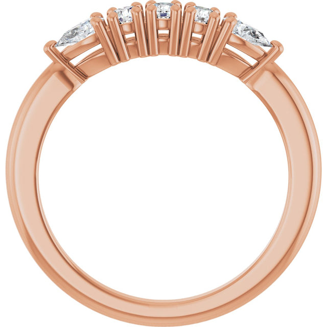 14K Gold Round Lab-Grown Diamond Anniversary Band - 3/8-1 CTW - Rose Gold - view 7