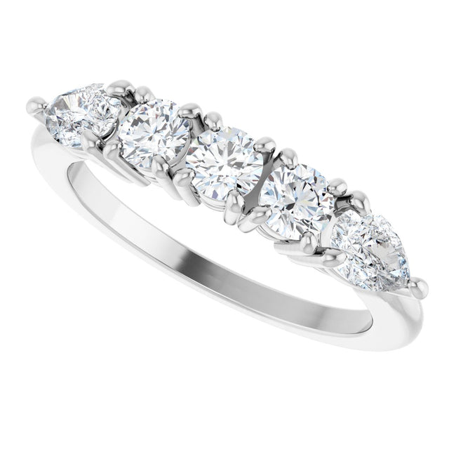 14K Gold Round Lab-Grown Diamond Anniversary Band - 3/8-1 CTW - White Gold - view 10