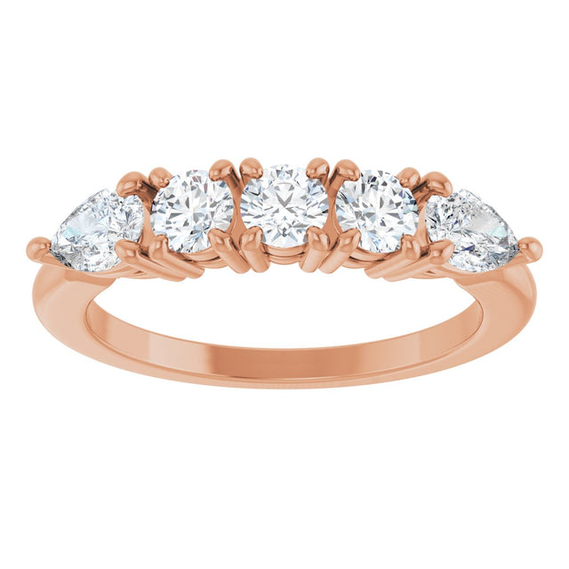 14K Gold Round Lab-Grown Diamond Anniversary Band - 3/8-1 CTW - Rose Gold - view 8