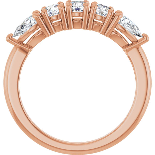 14K Gold Round Lab-Grown Diamond Anniversary Band - 3/8-1 CTW - Rose Gold - view 7