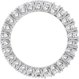 Platinum Round Natural Diamond Hidden Heart Eternity Band - 2.5mm Stones - view 7