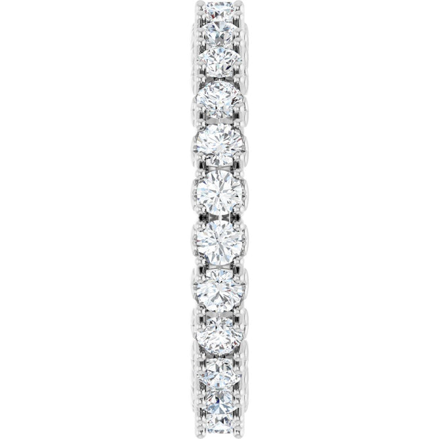 Platinum Round Lab-Grown Diamond Hidden Heart Eternity Band - 2.5mm Stones - view 9