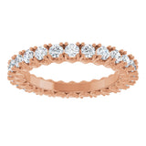 14K Gold Round Lab-Grown Diamond Hidden Heart Eternity Band - 2.5mm Stones - Rose Gold - view 8