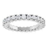 Platinum Round Natural Diamond Hidden Heart Eternity Band - 2.5mm Stones - view 8