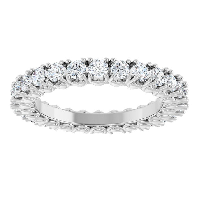 Platinum Round Lab-Grown Diamond Hidden Heart Eternity Band - 2.5mm Stones - view 8