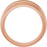14K Gold Round Lab-Grown Diamond Double Stepped-Edge Channel-Set Flat Band - 1/6 CTW - Rose Gold - view 2