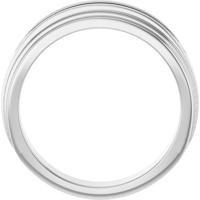 Platinum Round Lab-Grown Diamond Double Stepped-Edge Channel-Set Flat Band - 1/6 CTW - view 2