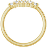14K Gold Round Lab-Grown Diamond Accented Contour Band - 1/8-1/2 CTW - Yellow Gold - view 2
