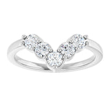 14K Gold Round Lab-Grown Diamond Accented Contour Band - 1/8-1/2 CTW - White Gold - view 3