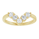 14K Gold Round Lab-Grown Diamond Accented Contour Band - 1/8-1/2 CTW - Yellow Gold - view 3