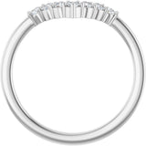 Platinum Round Natural Diamond Accented Contour Band - 1/8-1/2 CTW - view 2