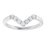 14K Gold Round Lab-Grown Diamond Accented Contour Band - 1/8-1/2 CTW - White Gold - view 3