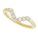 14K Gold Round Lab-Grown Diamond Accented Contour Band - 1/8-1/2 CTW - Yellow Gold - view 5