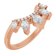 14K Gold Pear Lab-Grown Diamond Contour Band - 1/2 CTW (Style 127091) - Rose Gold