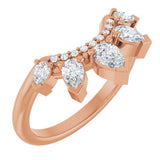 14K Gold Pear Natural Diamond Contour Band - 1/2 CTW (Style 127091) - Rose Gold