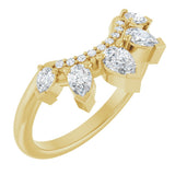 14K Gold Pear Lab-Grown Diamond Contour Band - 1/2 CTW (Style 127091) - Yellow Gold