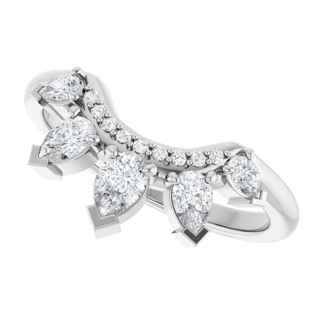 14K Gold Pear Lab-Grown Diamond Contour Band - 1/2 CTW (Style 127091) - White Gold - view 5