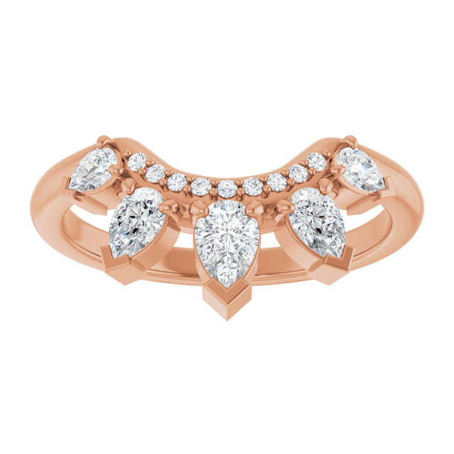 14K Gold Pear Lab-Grown Diamond Contour Band - 1/2 CTW (Style 127091) - Rose Gold - view 3