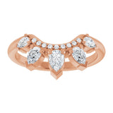 14K Gold Pear Natural Diamond Contour Band - 1/2 CTW (Style 127091) - Rose Gold - view 3