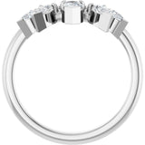 14K Gold Pear Lab-Grown Diamond Contour Band - 1/2 CTW (Style 127091) - White Gold - view 2
