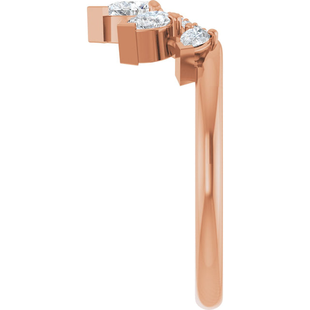 14K Gold Pear Lab-Grown Diamond Contour Band - 1/2 CTW (Style 127091) - Rose Gold - view 4