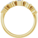 14K Gold Heart Lab-Grown Diamond Bezel-Set Five-Stone Anniversary Band - 4x4mm Stones - Yellow Gold - view 7
