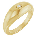 14K Gold Round Natural Diamond Solitaire Band - Yellow Gold