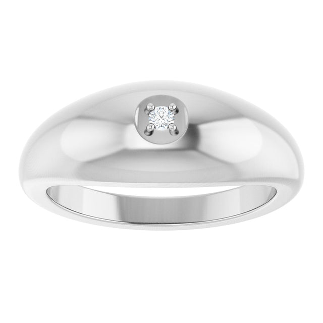 Platinum Round Natural Diamond Solitaire Band - view 3