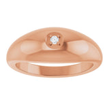 14K Gold Round Natural Diamond Solitaire Band - Rose Gold - view 3