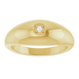 14K Gold Round Natural Diamond Solitaire Band - Yellow Gold - view 3