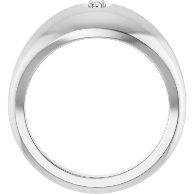 Platinum Round Natural Diamond Solitaire Band - view 2