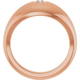 14K Gold Round Lab-Grown Diamond Solitaire Band - Rose Gold - view 2