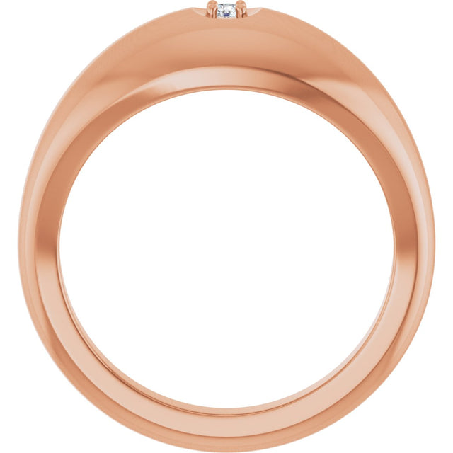 14K Gold Round Lab-Grown Diamond Solitaire Band - Rose Gold - view 2