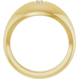 14K Gold Round Natural Diamond Solitaire Band - Yellow Gold - view 2