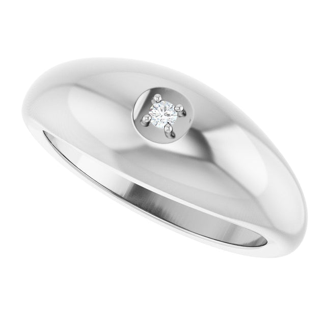Platinum Round Lab-Grown Diamond Solitaire Band - view 5