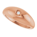 14K Gold Round Natural Diamond Solitaire Band - Rose Gold - view 5