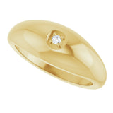 14K Gold Round Natural Diamond Solitaire Band - Yellow Gold - view 5