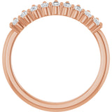 14K Gold Pear Natural Diamond Anniversary Band - 3/4-1 1/4 CTW - Rose Gold - view 2