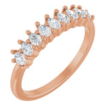 14K Gold Pear Lab-Grown Diamond Anniversary Band - 3/4-1 1/4 CTW - Rose Gold