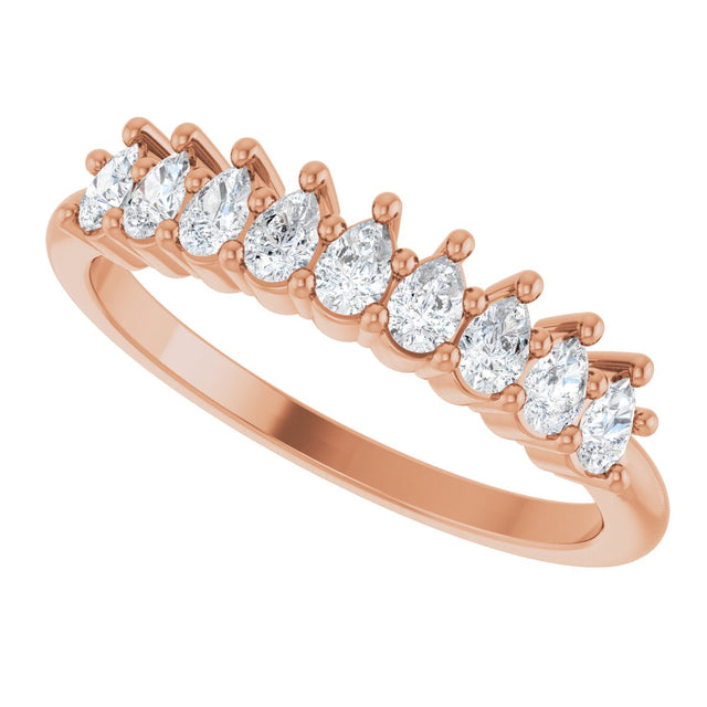 14K Gold Pear Lab-Grown Diamond Anniversary Band - 3/4-1 1/4 CTW - Rose Gold - view 5